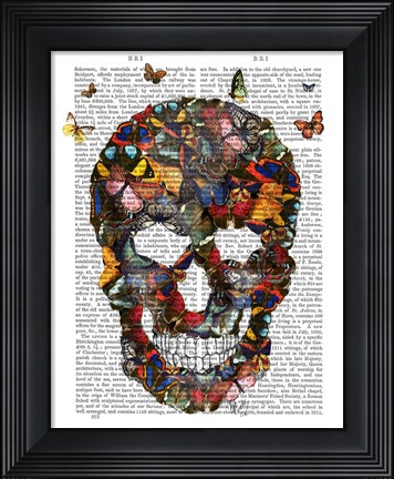 Framed Butterfly Skull Print