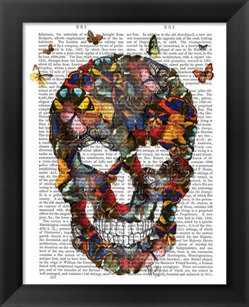 Framed Butterfly Skull Print