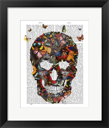 Framed Butterfly Skull Print