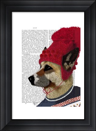 Framed Dog in Ski Sweater Print