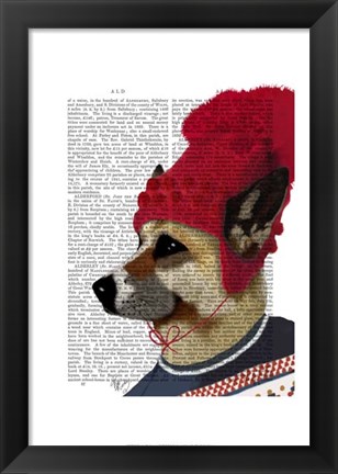 Framed Dog in Ski Sweater Print