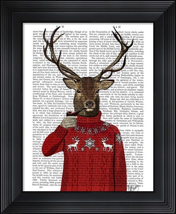Framed Deer in Ski Sweater Print