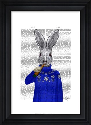 Framed Rabbit In Sweater Print
