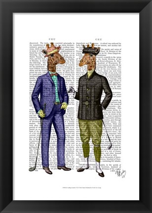 Framed Golfing Giraffes Print