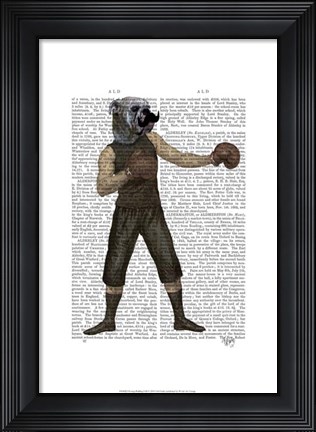Framed Boxing Bulldog Full Print