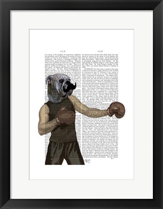 Framed Boxing Bulldog Portrait Print