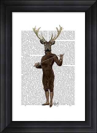 Framed Fencing Deer Full Print