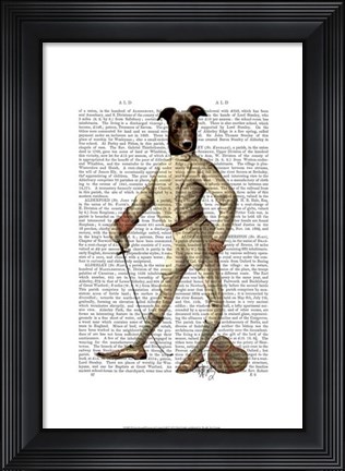 Framed Greyhound Fencer in Cream Full Print
