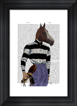 Framed Horse Racing Jockey Portrait Print