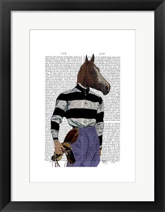 Framed Horse Racing Jockey Portrait Print