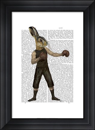 Framed Boxing Hare Print