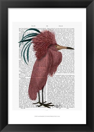 Framed Crested Marsala Bird Print