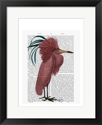 Framed Crested Marsala Bird Print