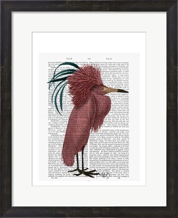 Framed Crested Marsala Bird Print