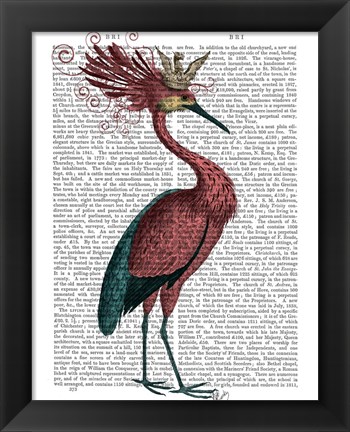 Framed Crowed Marsala Heron Print