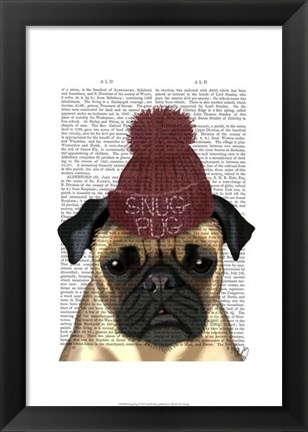 Framed Snug Pug Print