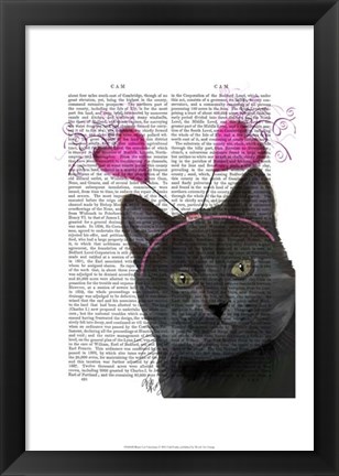 Framed Black Cat Valentines Print