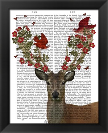 Framed Deer and Love Birds Print