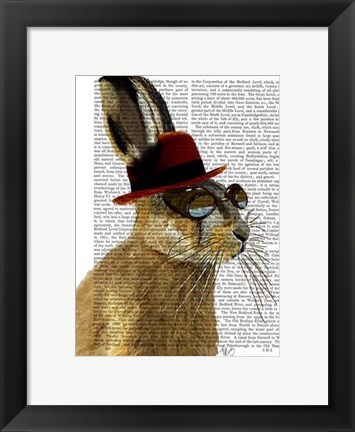 Framed Steampunk Hare with Bowler Hat Print