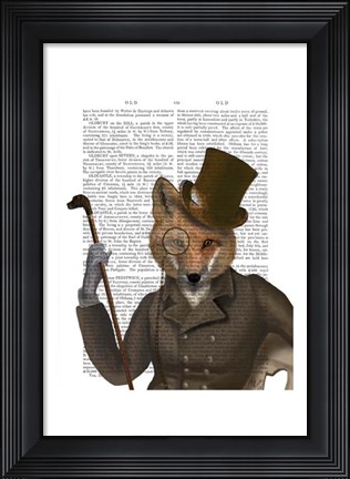 Framed Bounder Fox Print Print