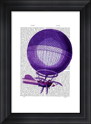Framed Blanchards Hydrogen (Purple) Hot Air Balloon Print