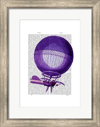 Framed Blanchards Hydrogen (Purple) Hot Air Balloon Print