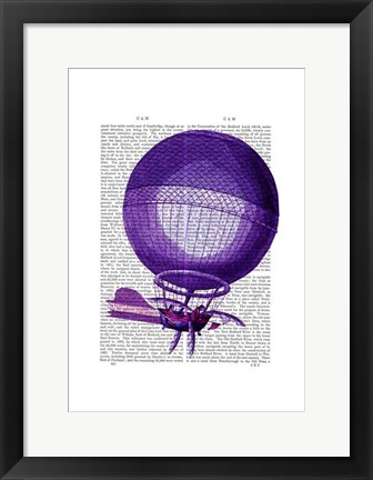 Framed Blanchards Hydrogen (Purple) Hot Air Balloon Print