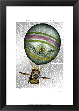 Framed Light Blue Hot Air Balloon Print