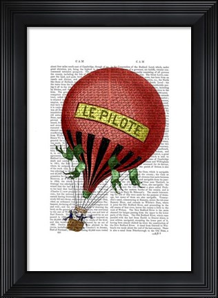 Framed Le Pilote Hot Air Balloon Print