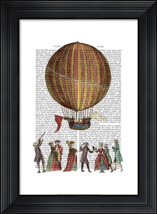 Framed Hot Air Balloon And People Print