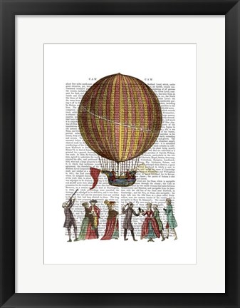 Framed Hot Air Balloon And People Print