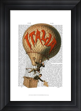 Framed Italia Hot Air Balloon Print