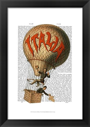 Framed Italia Hot Air Balloon Print