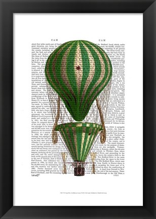 Framed Tiered Hot Air Balloon Green Print