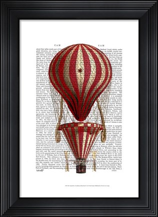 Framed Tiered Hot Air Balloon Print Red Print