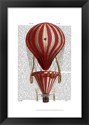 Framed Tiered Hot Air Balloon Print Red Print