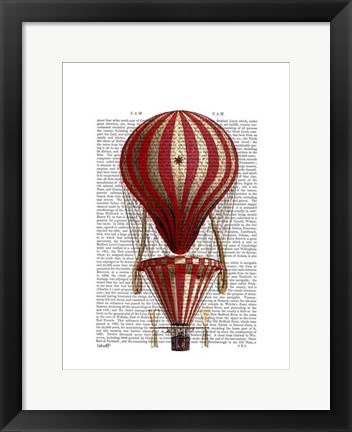 Framed Tiered Hot Air Balloon Print Red Print