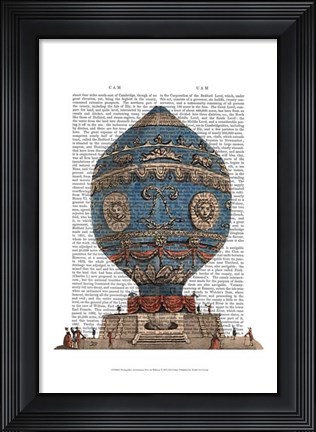 Framed Montgolfier Aerostatique Hot Air Balloon Print