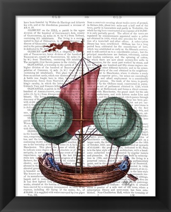 Framed Hot Air Balloon Airship With Red Sail Print