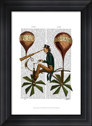 Framed Voyage A La Lune Hot Air Balloon Print