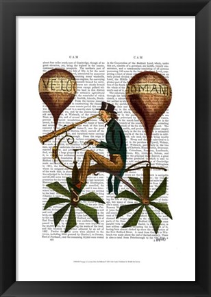 Framed Voyage A La Lune Hot Air Balloon Print