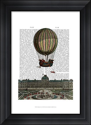 Framed Airship Over City Print
