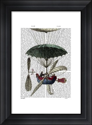 Framed Place Du Louvre Hot Air Balloon Print