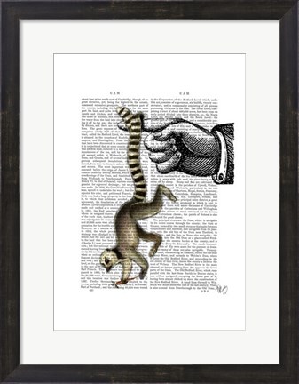 Framed Ring Tailed Lemur on Finger Print