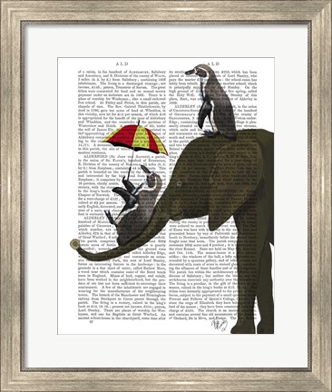 Framed Elephant and Penguin Print