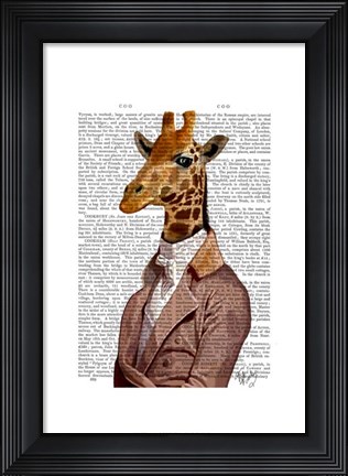 Framed Regency Giraffe Print