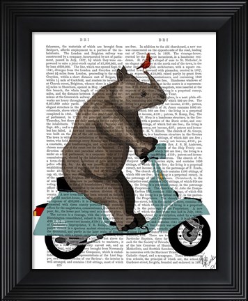 Framed Rhino on Moped Print