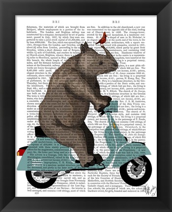 Framed Rhino on Moped Print