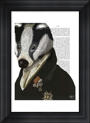 Framed Badger The Hero I Print