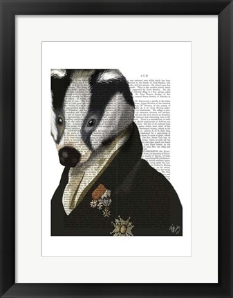 Framed Badger The Hero I Print